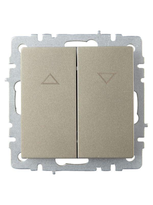  Выключатель жалюзи СП BRITE ВС10-1-5-БрШ 10А механизм шампань IEK BR-V15-0-10-K37 фото в каталоге от BTSprom.by