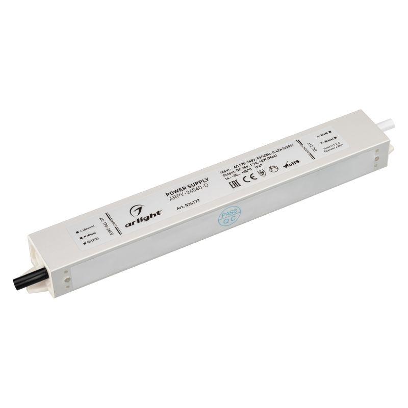 блок питания arpv-24040-d 24в 1.7а 40вт ip67 метал. 3 года arlight 026177 от BTSprom.by