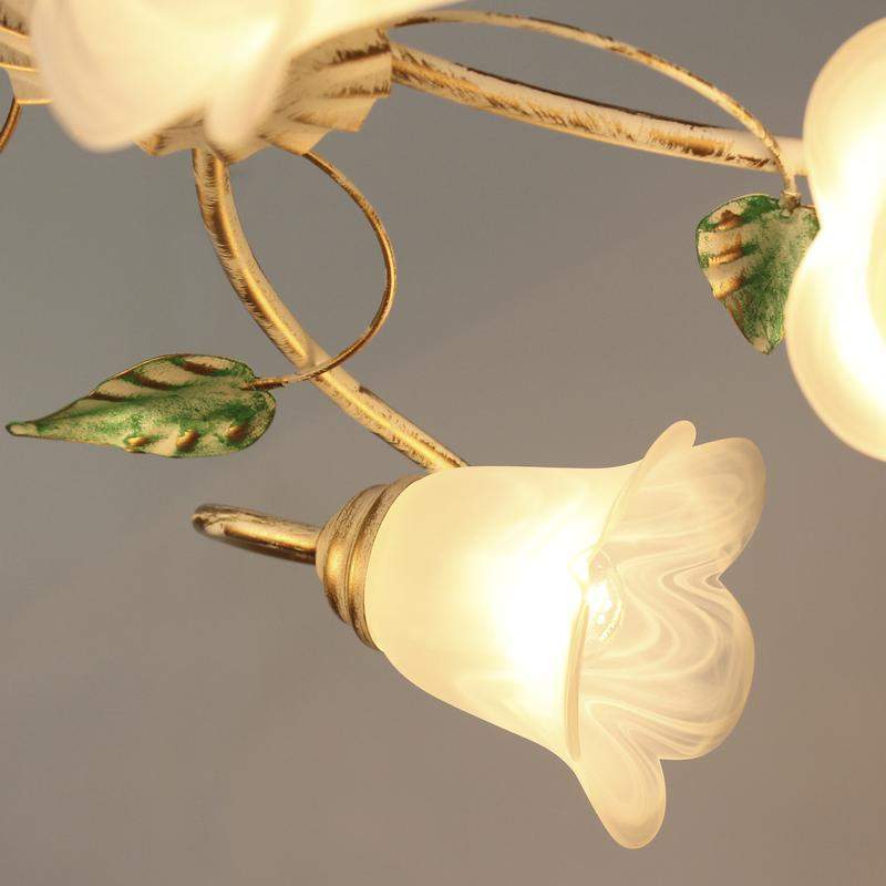 светильник "флорин" 151 (плафон ландыш) нпб 01-5х60-116 е14 [им] потолочн. бел.зол. элетех 1005405110 от BTSprom.by