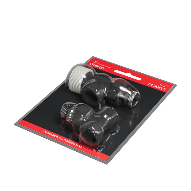  Набор термостатический осевой Design 1/2дюйм М30х1.5 черн. Royal Thermo НС-1640375 фото в каталоге от BTSprom.by