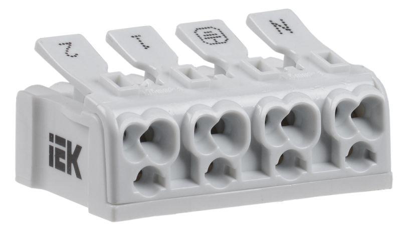 клемма пружинная соединительная кспз4-2l+n+pe iek ukz-b06-4p-f0-e1-10 от BTSprom.by