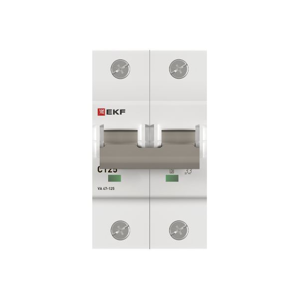  Выключатель автоматический модульный 2п C 125А 15кА ВА 47-125 PROxima EKF mcb47125-2-125C фото в каталоге от BTSprom.by