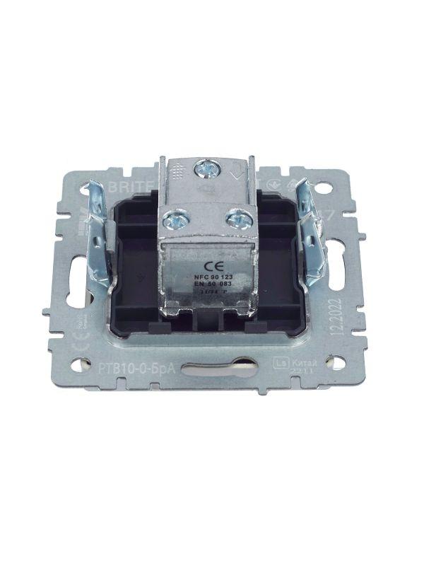  Розетка телевизионная проходная TV СП Brite РТВ10-0-БрА механизм алюм. IEK BR-A10-P-K47 фото в каталоге от BTSprom.by