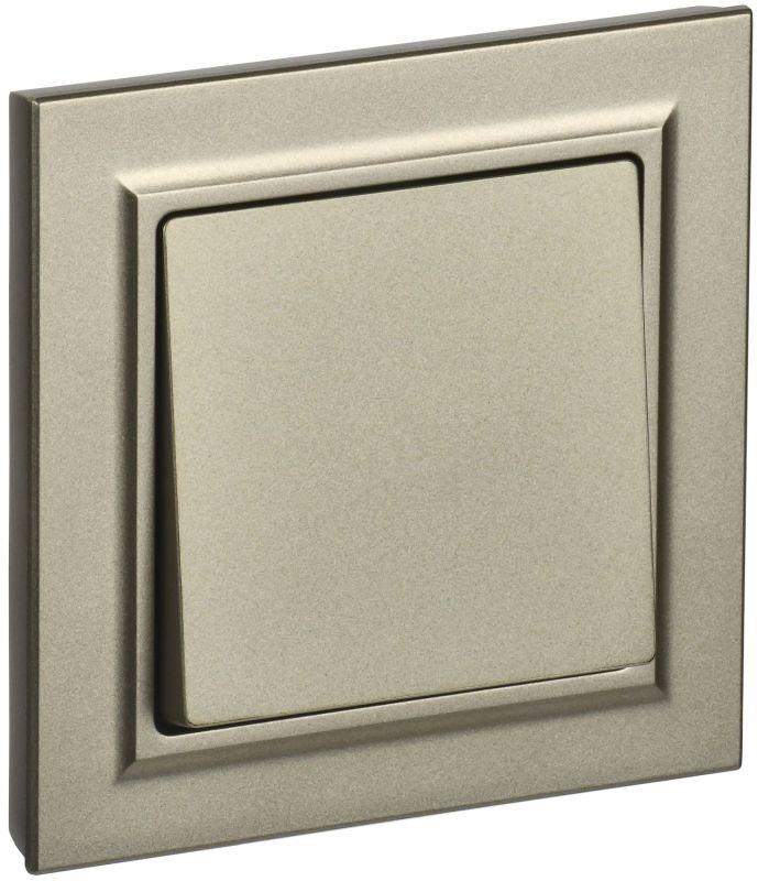 выключатель 1-кл. сп brite вср10-1-0-брш 10а в сборе шампань iek br-v10-0-10-k37-f от BTSprom.by