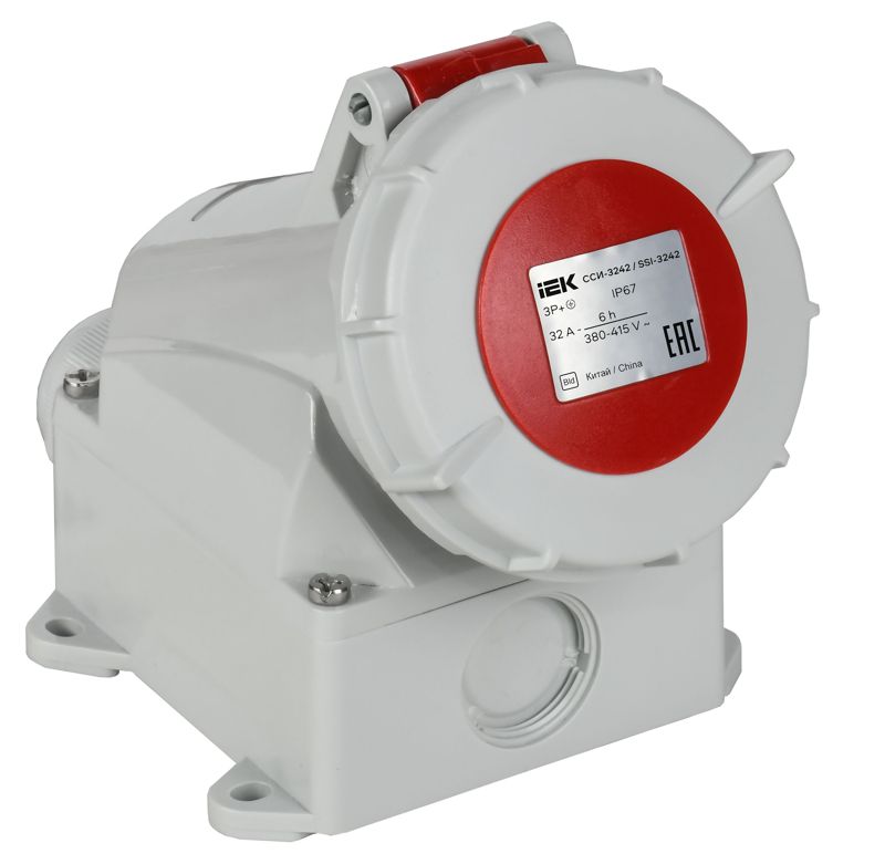 розетка стационарная сси-1142 16а 4п 3p+pe 6ч 380в ip67 iek psr12-016-4-0-67 от BTSprom.by