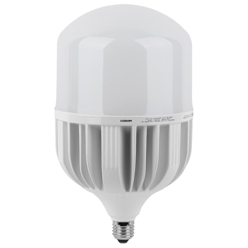 лампа светодиодная высокомощная led hw 100вт t матовая 6500к холод. бел. e27 10000лм 140-265в с адаптером e40 угол пучка 200град. pf>/=09 (замена 1000вт) osram 4058075577015 от BTSprom.by