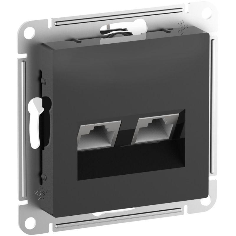розетка компьютерная 2-м atlasdesign rj45 кат.6a механизм карбон se atn001088 от BTSprom.by