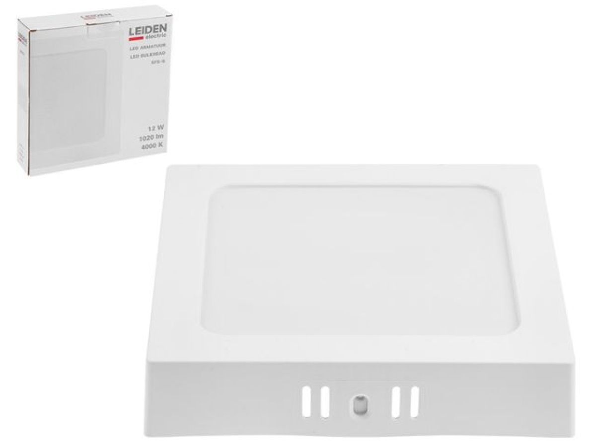 светильник светодиодный накладной квадрат 12 вт 4000к, ip44 sfs-s leiden electric (173*173 мм) 807011 от BTSprom.by