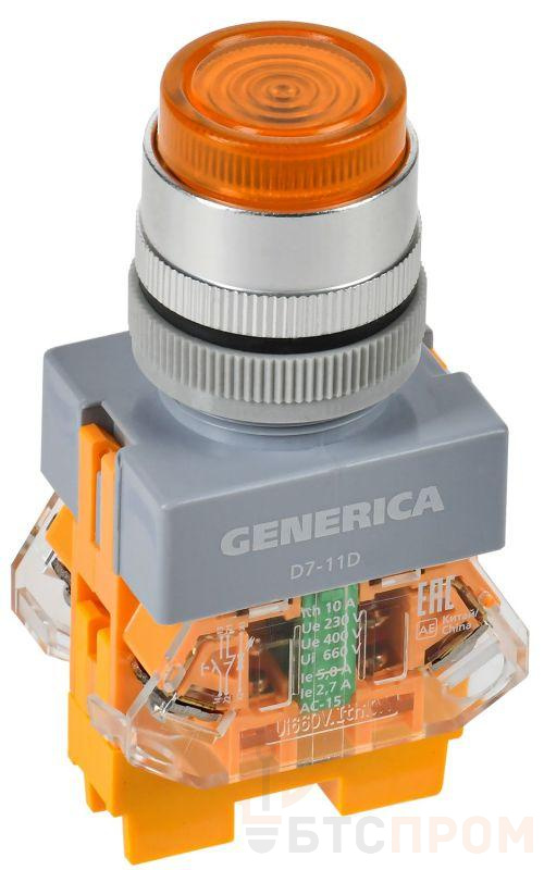 Кнопка D7-11D d22мм 1НО+1НЗ с подсветкой желт. GENERICA BBT50-11D-3-12-K05-G фото в каталоге от BTSprom.by  Кнопка D7-11D d22мм 1НО+1НЗ с подсветкой желт. GENERICA BBT50-11D-3-12-K05-G фото в каталоге от BTSprom.by