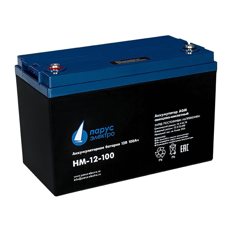 батарея аккумуляторная hm-12-100 свинцово-кислотная 12в/100а.ч парусэлектро hm-12-100 от BTSprom.by