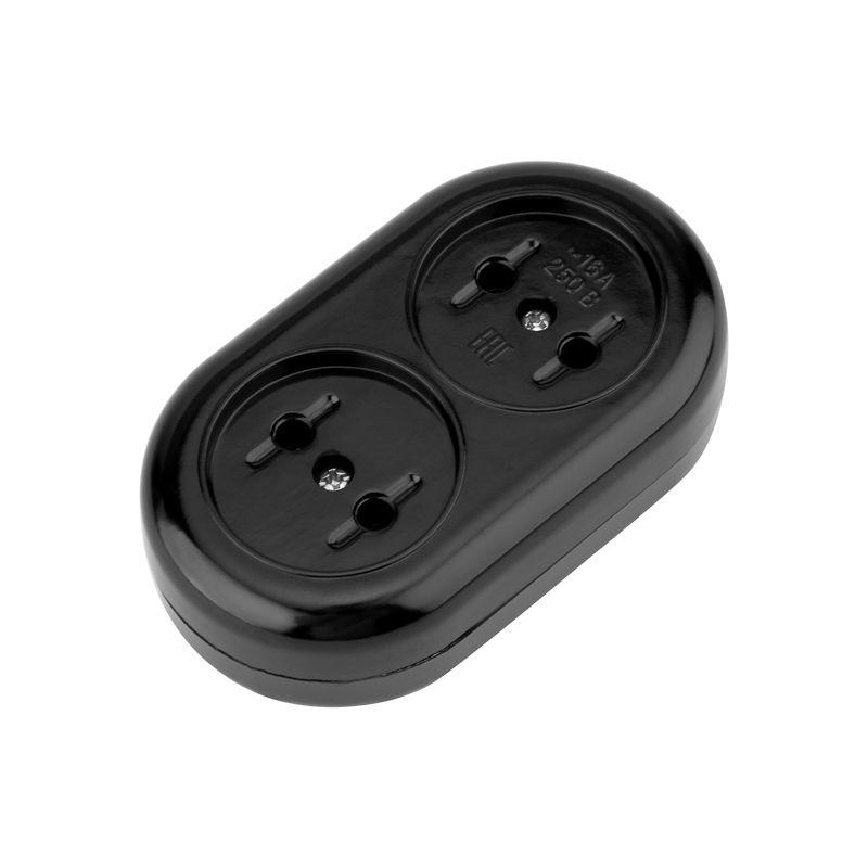  Колодка удлинителя 2-м без заземл. 16А карболит черн. Rexant 11-8981 фото в каталоге от BTSprom.by