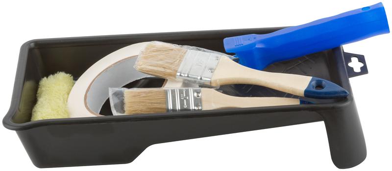  Набор для покраски дверей и окон (ванночка 290х150мм+валик полиакрил 100мм +малярнаялента 25ммх50м+кисти 25 38мм) FIT 03035 фото в каталоге от BTSprom.by