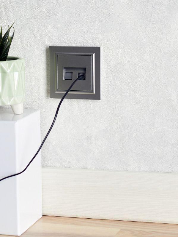  Розетка компьютерная двойн. СП RJ45 кат.5E BRITE РК10-2-БрС механизм сталь IEK BR-K20-1-K46 фото в каталоге от BTSprom.by