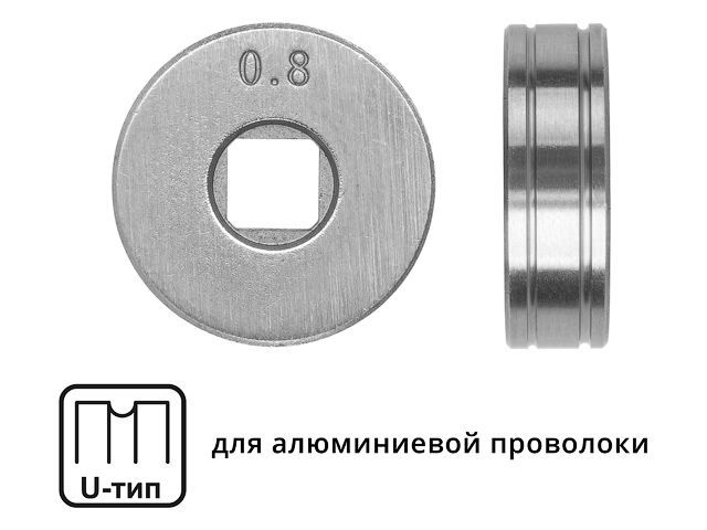 ролик подающий ф 25/7 мм, шир. 7,5 мм, проволока ф 0,8-1,0 мм (u-тип) (для мягкой проволоки: алюминий) (solaris) wa-2433 от BTSprom.by