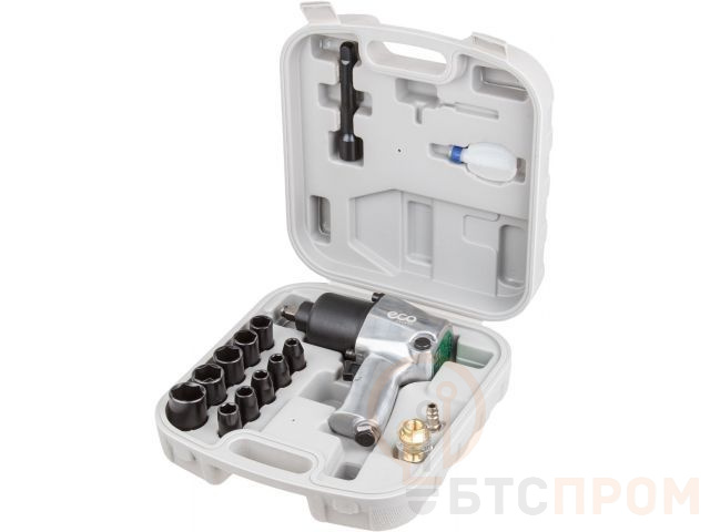 Пневмогайковерт 1/2" ECO AIW-610 с лубрикатором и головками (580 Нм, Ударный мех-м: twin hammer, 7000 об/мин, Макс.резьба: М18, 220 л/мин,) AIW-610 фото в каталоге от BTSprom.by  Пневмогайковерт 1/2" ECO AIW-610 с лубрикатором и головками (580 Нм, Ударный мех-м: twin hammer, 7000 об/мин, Макс.резьба: М18, 220 л/мин,) AIW-610 фото в каталоге от BTSprom.by