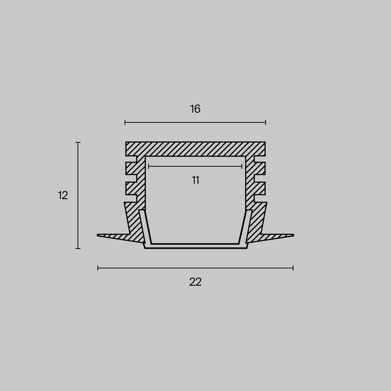  Профиль алюминиевый встраив. 22х12 Maytoni ALM006S-2M фото в каталоге от BTSprom.by