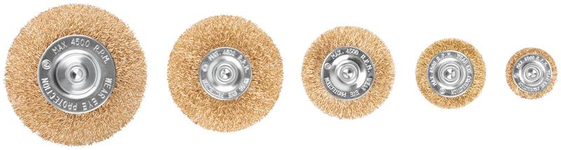  Набор щеток для дрели 5шт ("Плоские" 2538506575мм латунированная витая проволока Profi Cutop 82-548 фото в каталоге от BTSprom.by