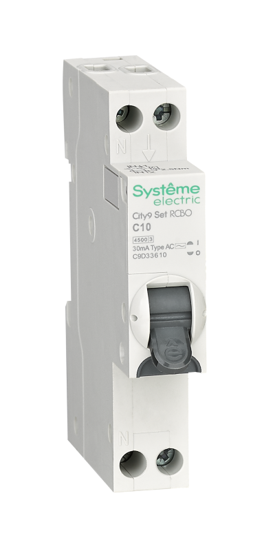 выключатель автоматический дифференциального тока 2п (1p+n) c 10а 30ма тип ac 4.5ка city9 18мм se c9d33610 от BTSprom.by