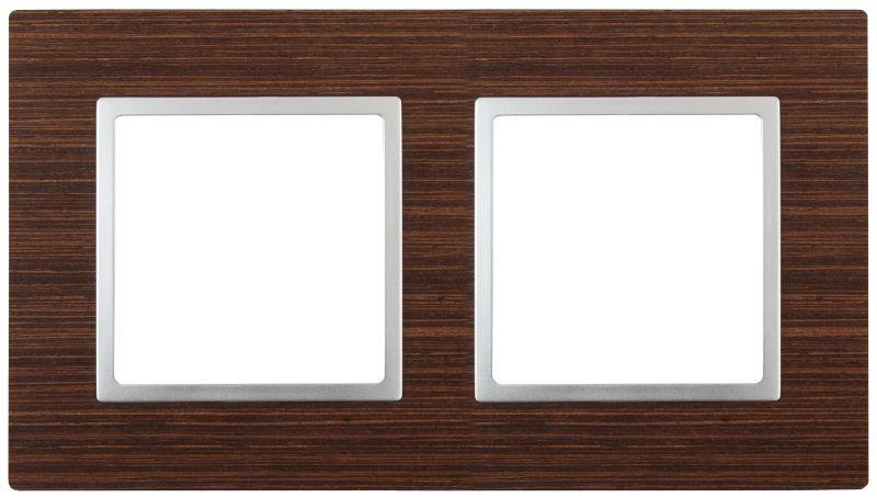 рамка 2-м 14-5302-10 дерево elegance венге+алюм эра б0034575 от BTSprom.by