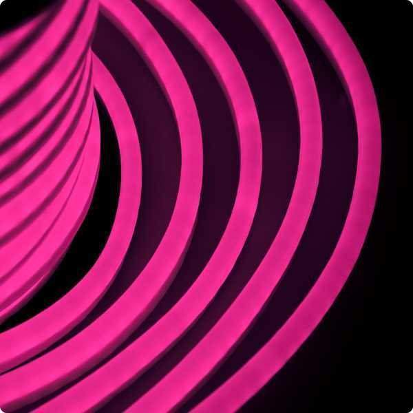 гибкий неон dip 12x26мм - розовый, оболочка розовая, бухта 50м от BTSprom.by