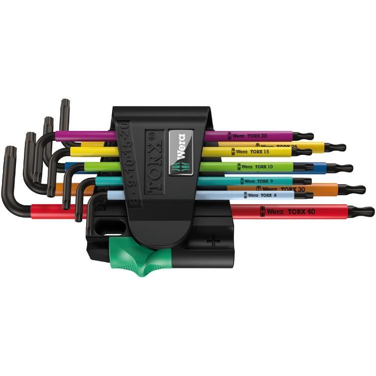 набор г-образных ключей 967/9 spxl torx bo multicolour blacklaser 1 9 предметов (tx 8/9/10/15/20/25/27/30/40) wera we-024335 от BTSprom.by