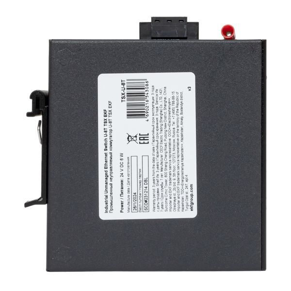  Коммутатор неуправляемый промышленный U-8T 8 портов 10/100Base-T(X) RJ45 монтаж на DIN-рейку TSX EKF TSX-U-8T фото в каталоге от BTSprom.by