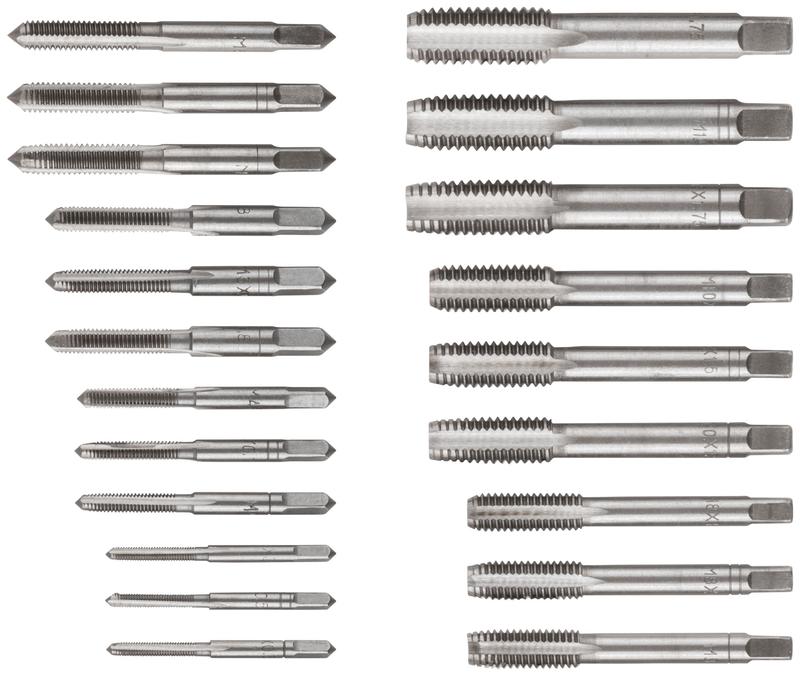  Метчики легированная сталь профи 21шт м3-М12 металлический кейс FIT 70801 фото в каталоге от BTSprom.by