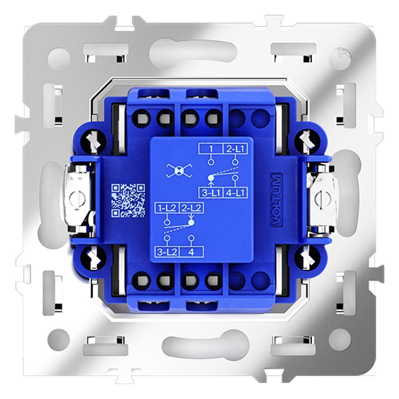  Переключатель перекрестный 1-кл. СП S70 механизм бел. глянцевый Voltum VLS010501 фото в каталоге от BTSprom.by