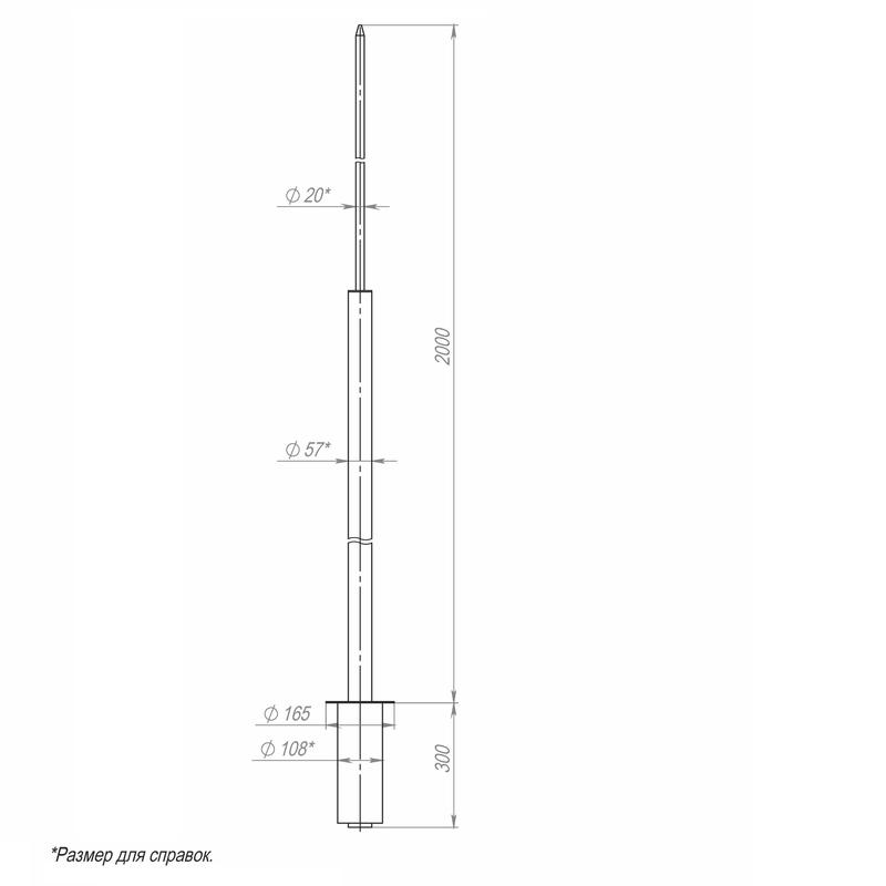 молниеотвод 2м-к165/108 оцинк. пересвет 00-004023 от BTSprom.by