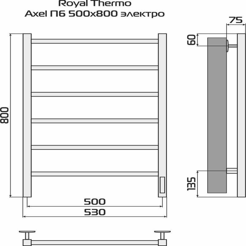  Полотенцесушитель Axel П8 500х1000 Royal Thermo НС-1433987 фото в каталоге от BTSprom.by