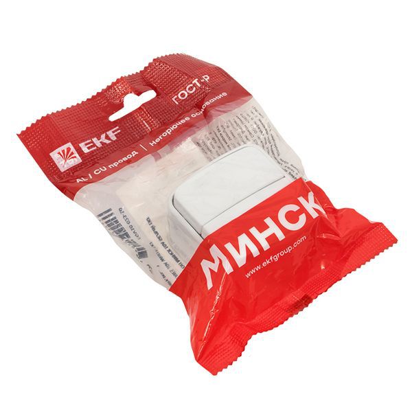  Выключатель 2-кл. ОП Минск 10А IP20 бел. Basic EKF EGV10-023-10 фото в каталоге от BTSprom.by