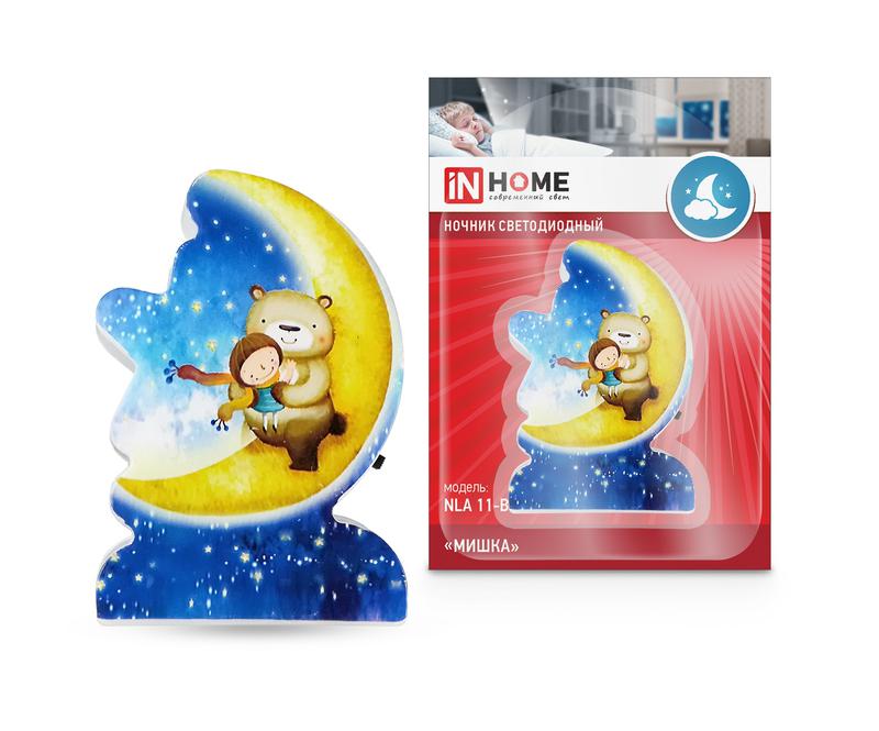 ночник светодиодный nla 11-b мишка 230в с выключателем in home 4690612036625 от BTSprom.by
