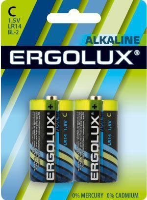элемент питания алкалиновый c/lr14 1.5в alkaline bl-2 (блист.2шт) ergolux 11751 от BTSprom.by