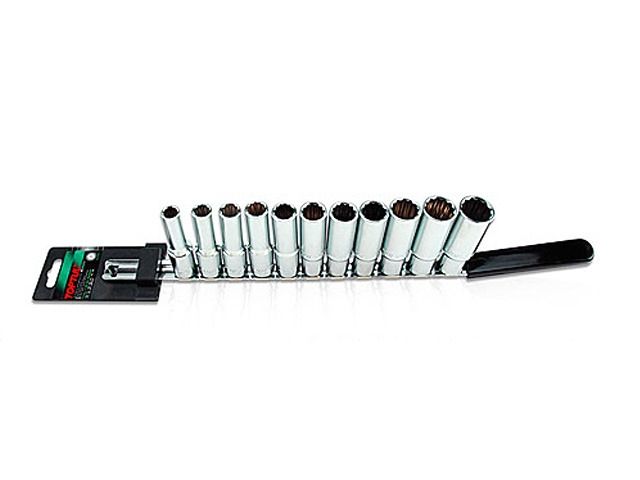 набор головок 1/2" 10-22мм 12гр. глубокие 11шт на подвесе toptul gaaq1105 от BTSprom.by