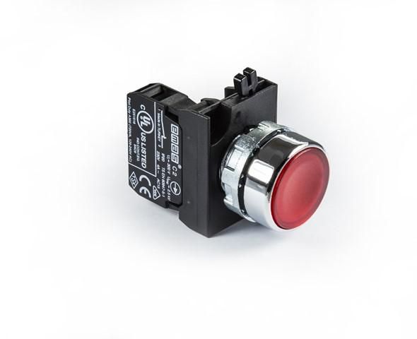 кнопка нажимная круглая красн. (1нз) emas cm200dk от BTSprom.by