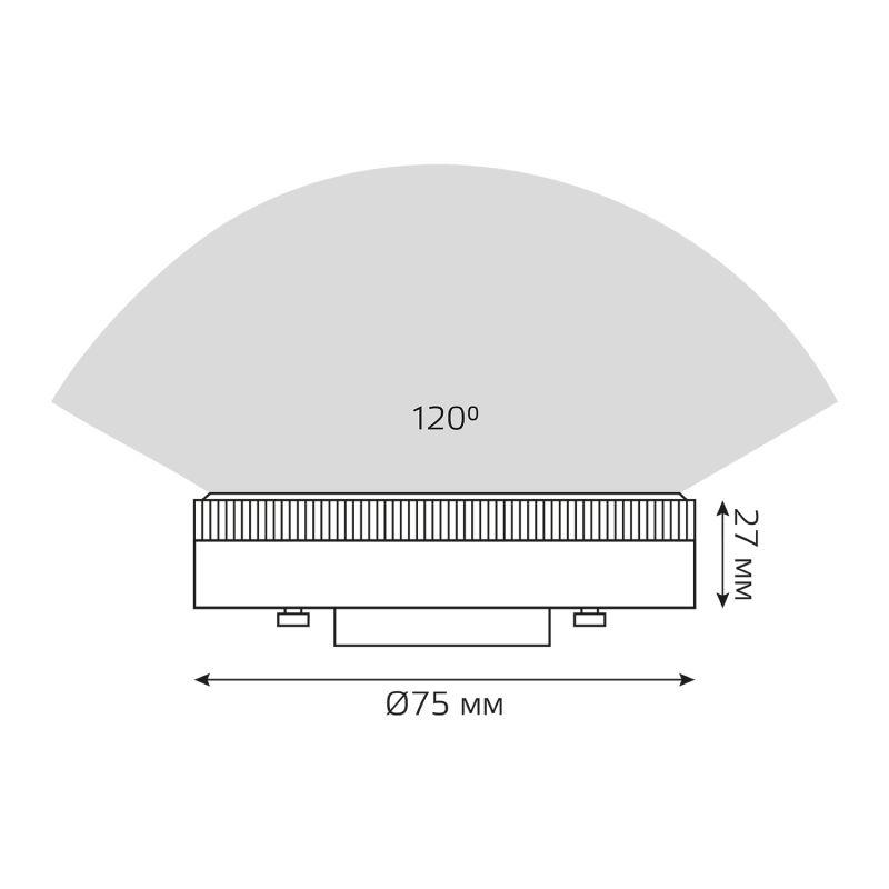Лампа светодиодная Black 11Вт таблетка 3000К тепл. бел. GX53 1050лм GAUSS 108008111 фото в каталоге от BTSprom.by