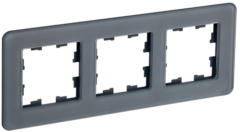 рамка 3-м brite ру-3-2-бр стекло графит re iek br-m32-g-41-k53 от BTSprom.by