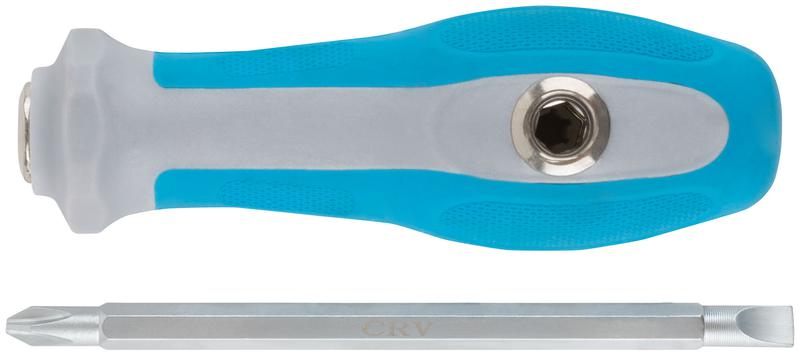  Отвертка с переставным жалом комбинированная прямая и Т-образ. прорезиненная ручка 6х120мм PH2/SL6 MOS 56228М фото в каталоге от BTSprom.by