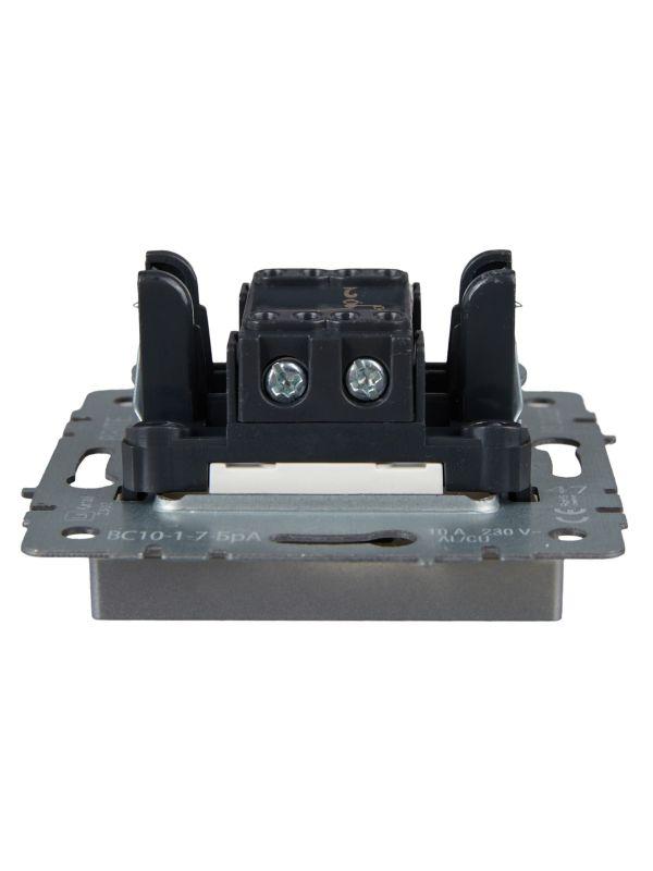  Выключатель проходной 1-кл. СП BRITE ВС10-1-7-БрА 10А с индик. механизм алюм. IEK BR-V12-1-10-K47 фото в каталоге от BTSprom.by