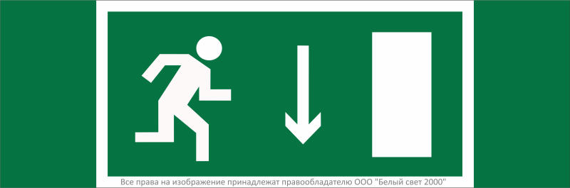 знак безопасности npu-3311.e09"указ. двери эвакуац. выхода (прав.)" белый свет a32672 от BTSprom.by