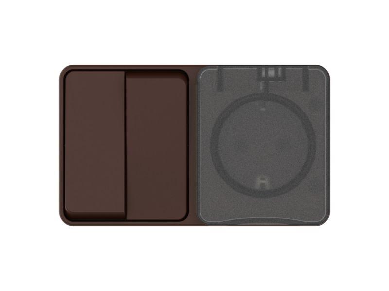  Блок ОП AtlasDesign PROFI IP54 (розетка 1-м 16А заземл. защ. шторки + 2-кл. выключатель 10А) корич. SE ATN546074 фото в каталоге от BTSprom.by