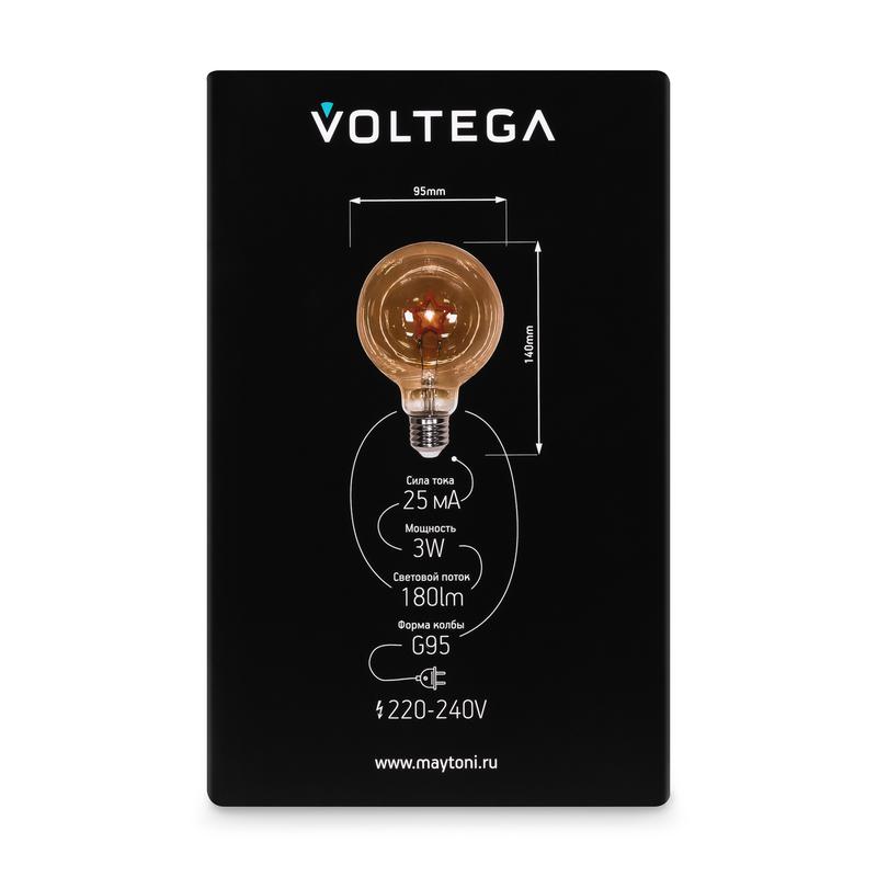 Лампа светодиодная филаментная Loft 271 G125 3Вт 2700К E27 Voltega 8520 фото в каталоге от BTSprom.by