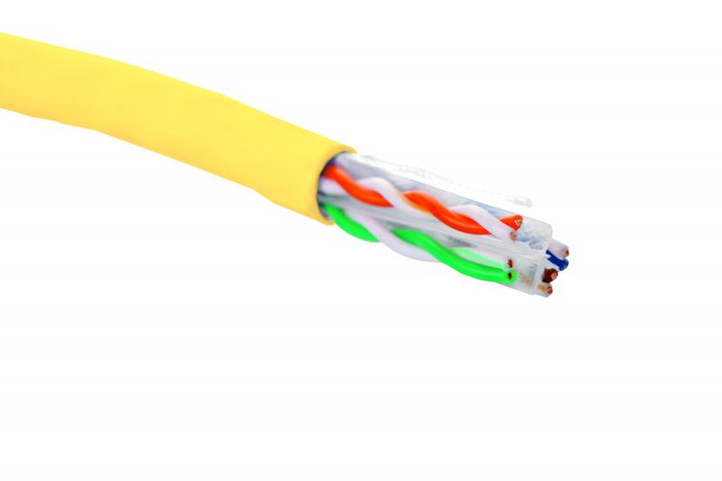 кабель u/utp кат.6 4 пары 23 awg нг(а)-hf внутр. прокладки желт. (305м) (кор.) eurolan 19c-u6-12yl-b305 от BTSprom.by