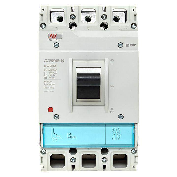  Выключатель автоматический 500А 100кА AV POWER-3/3 TR AVERES EKF mccb-33-500H-TR-av фото в каталоге от BTSprom.by