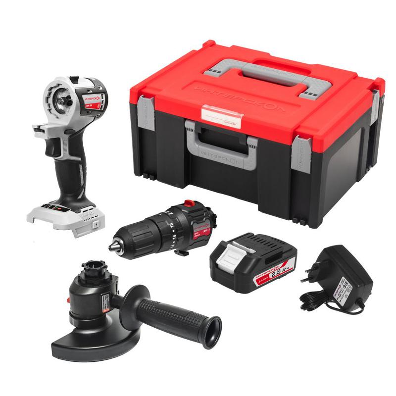 набор инструмента мультимакс "сделай сам" (привод мм-18в модуль дау-13 модуль ушм-125 1 акб 2.5а.ч зу-1.5/18 мультибокс 150) интерскол 755.2.4.46 от BTSprom.by