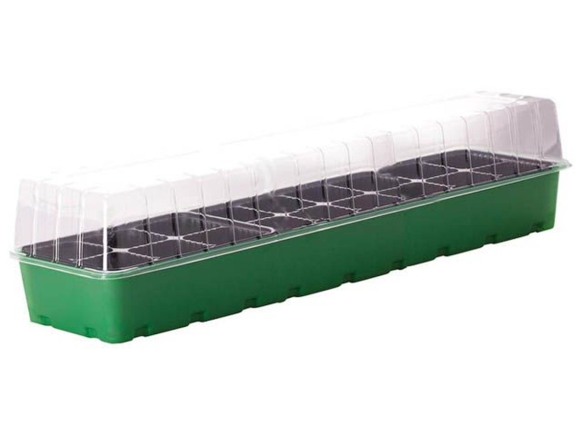 мини-парник пластмассовый, 18 ячеек, 455х215х130 мм, зеленый, ingreen ing60011f от BTSprom.by