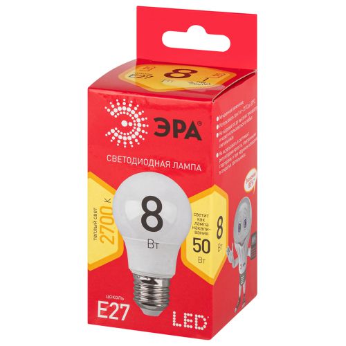 Лампа светодиодная LED A55-8W-827-E27 R A55 8Вт груша E27 тепл. бел. ЭРА Б0052659 фото в каталоге от BTSprom.by