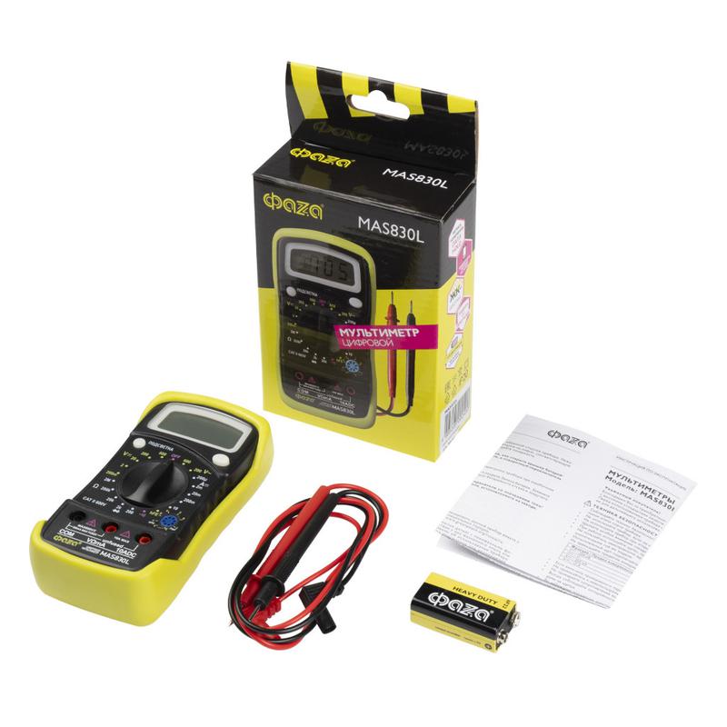  Мультиметр цифровой MAS830L ФАZА 5000490 фото в каталоге от BTSprom.by