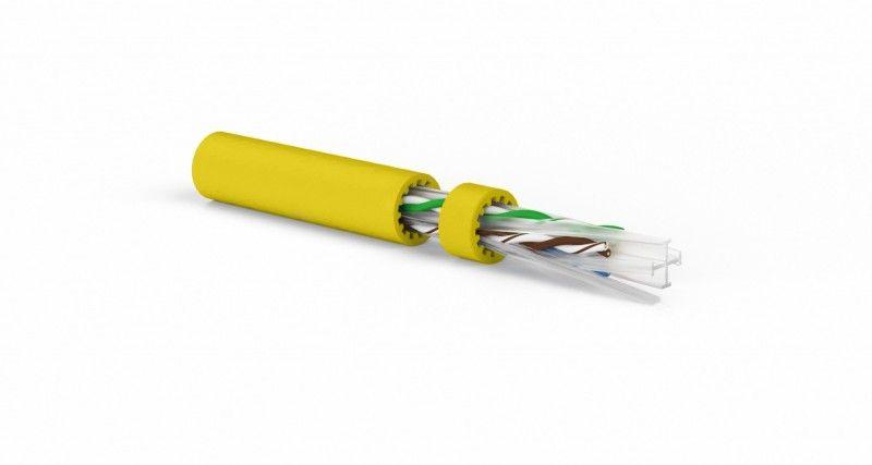кабель витая пара неэкранир. u/utp кат.6a (10gbe) 4 пары 23 awg ож solid lszh uutp4-c6a-s23-in-lszh-yl-500 желт. (уп.500м) hyperline 444598 от BTSprom.by