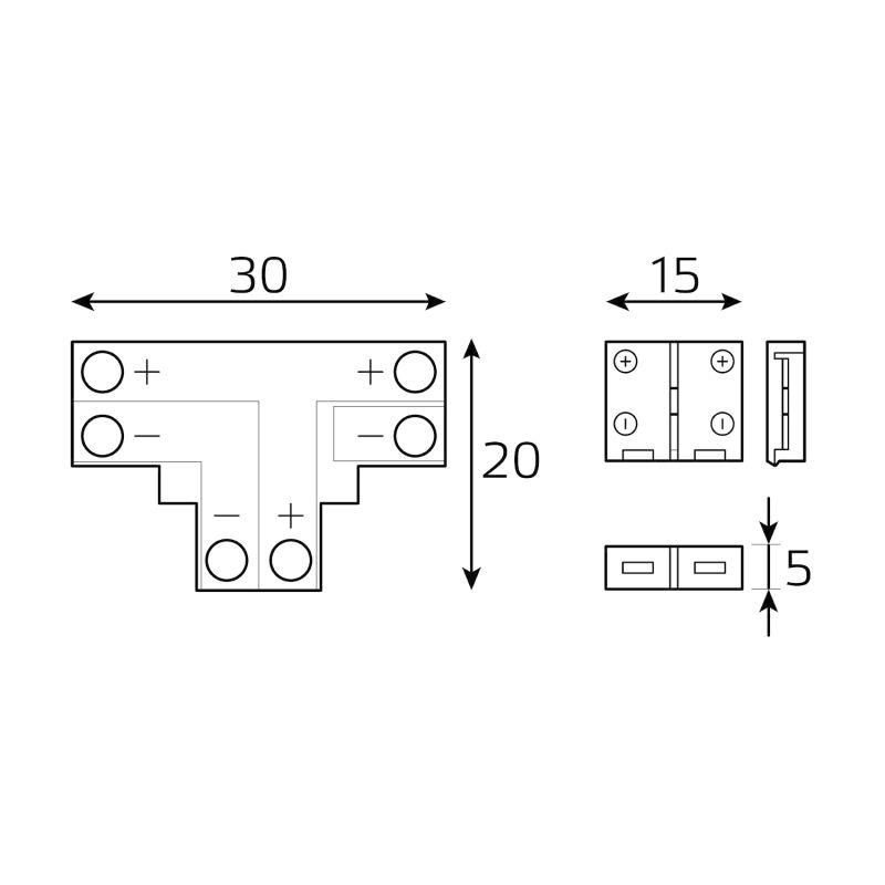  Набор коннекторов для светодиодной ленты 10мм 5050 IP20 GAUSS BT431 фото в каталоге от BTSprom.by